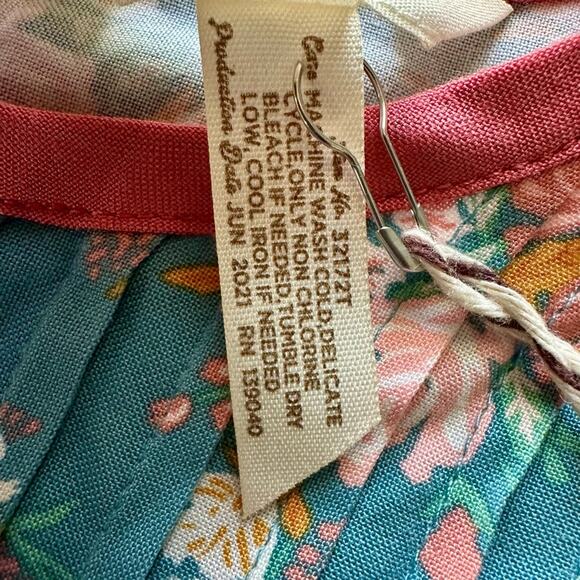 NWT Matilda Jane Just Imagine Afina Blue Pink Floral Rayon Top Long Sleeves 4 - Picture 7 of 7